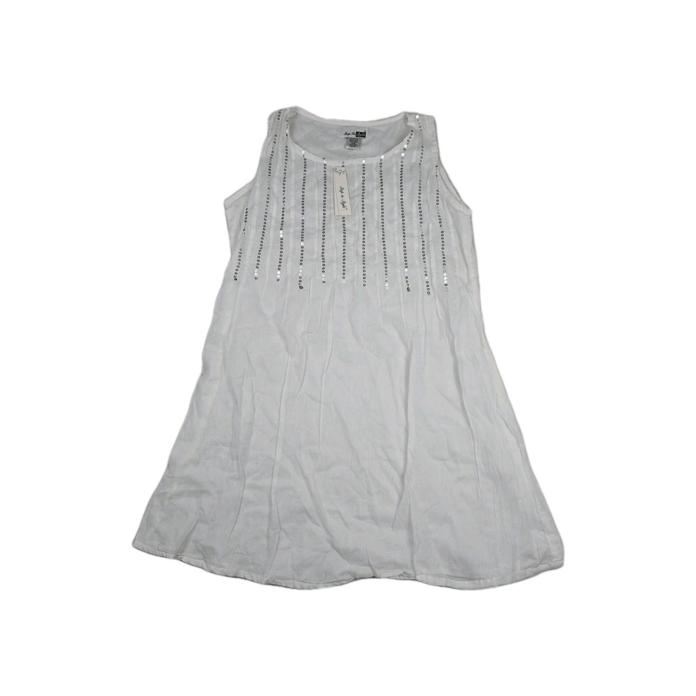 Step‎ In Style White Sequin Sleeveless Women's Small/Medium Dress New
